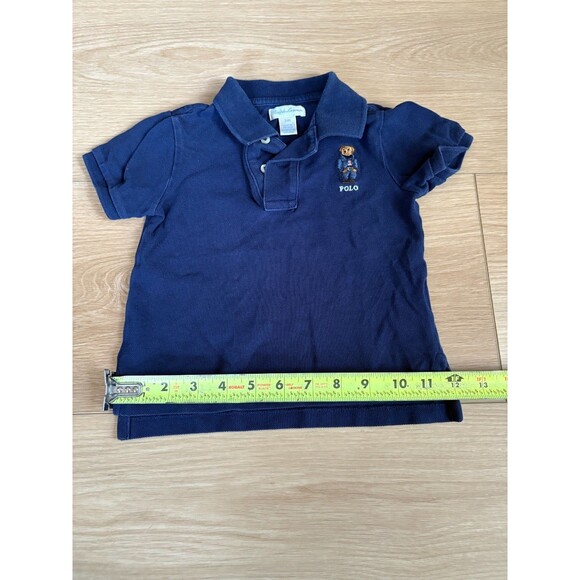 POLO Ralph Lauren Baby Boys 24M Navy Blue Polo Bear Short Sleeve Shirt Knit - Picture 5 of 7